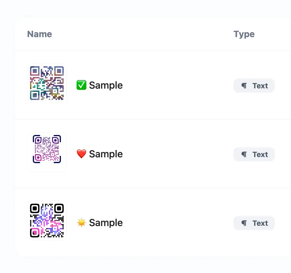 Captura de tela da página do sistema de QR code do aplicativo